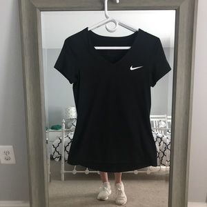 Black nike vneck athletic shirt